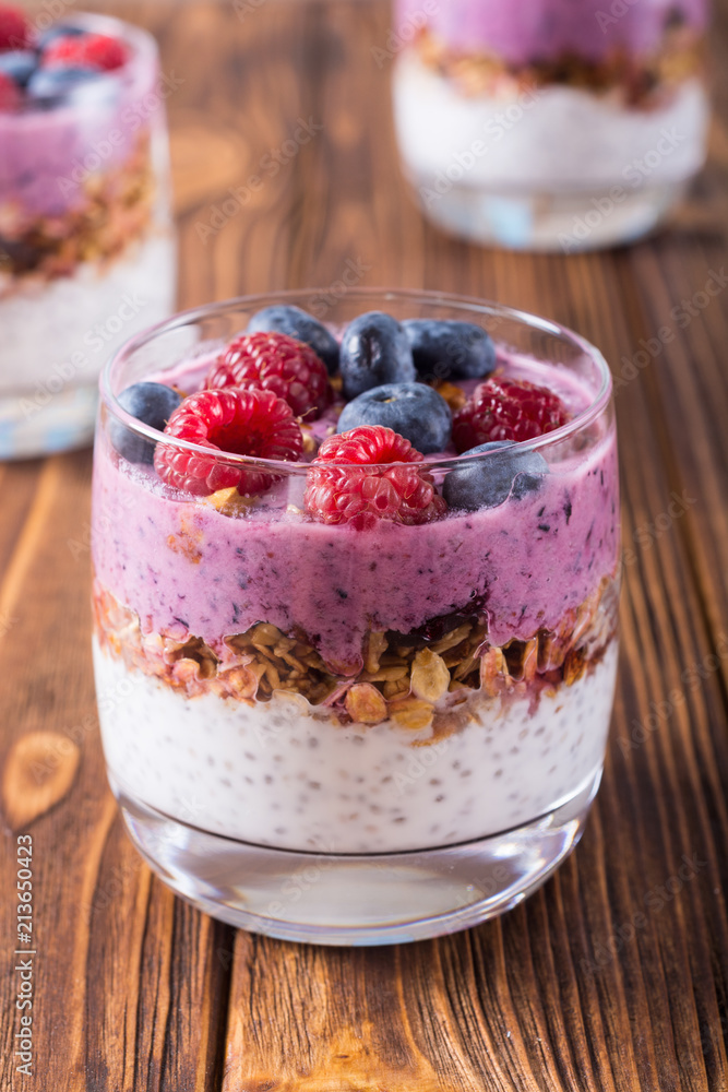 Chia yogurt with granola Chia yogurt with granola