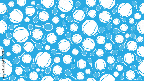 tennis ball and racket seamless pettern vector illustration eps10	