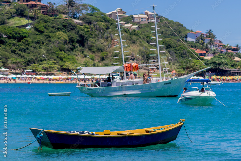 Coastline of popular holiday destination Buzios in Brazil