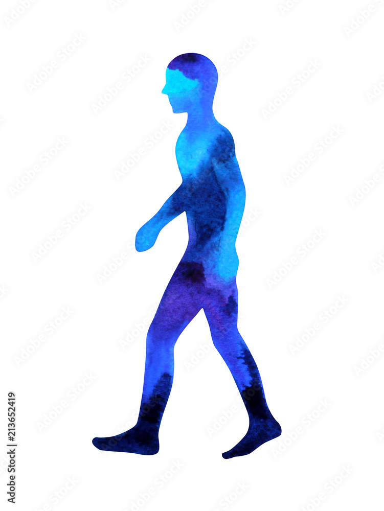 human walking pose, abstract body watercolor painting hand drawing illustration design human walking pose, abstract body watercolor painting hand drawing illustration design