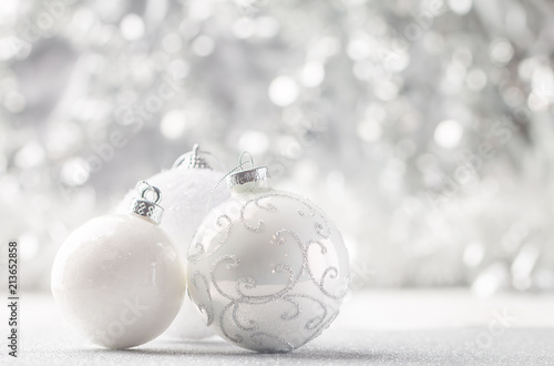 Silver and White Christmas balls