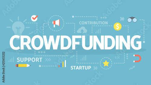 Crowdfunding concept illustration.