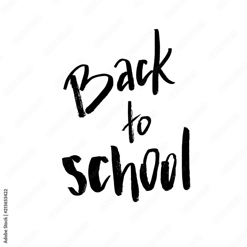 Welcome Back to School. Lettering text logo isolated on white background