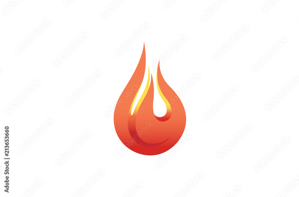 Obraz premium Flaming Fire Logo Design Illustration