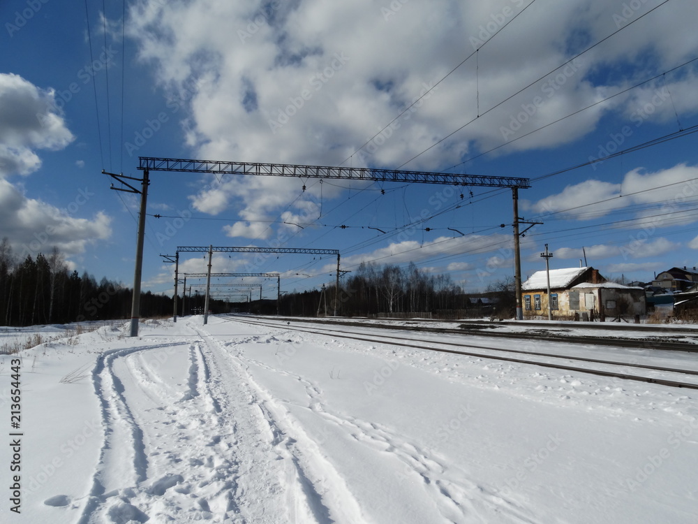 railway in winter