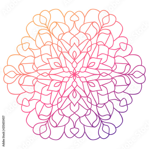 colorful gradient mandala pattern for logo design  coloring books