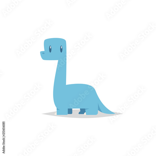 Cute cartoon brachiosaurus vector