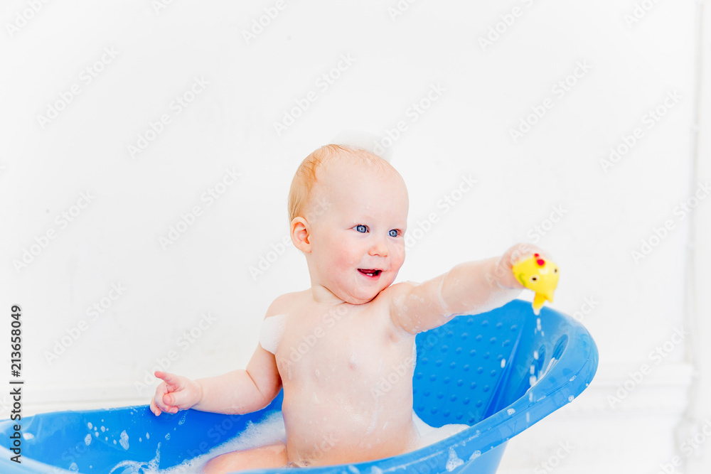 Baby boy in a bathroom Baby boy in a bathroom