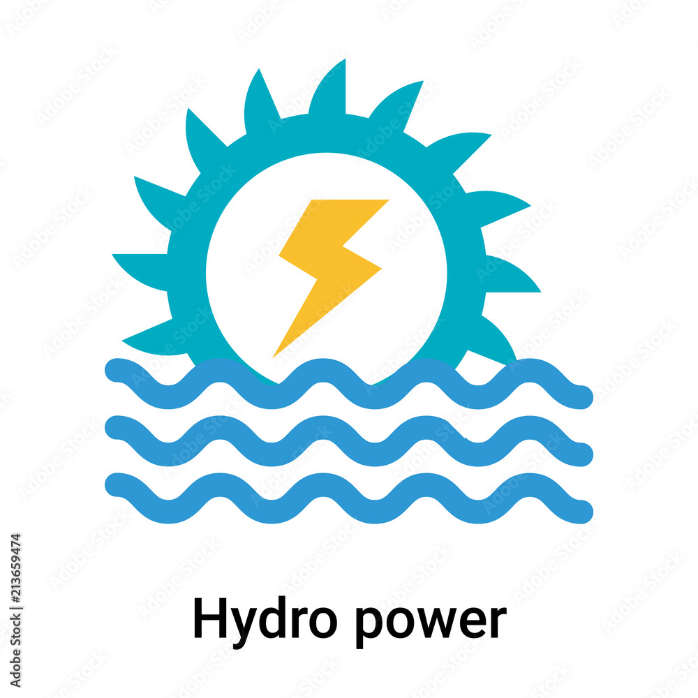 Hydro power icon vector sign and symbol isolated on white background, Hydro power logo concept Hydro power icon vector sign and symbol isolated on white background, Hydro power logo concept