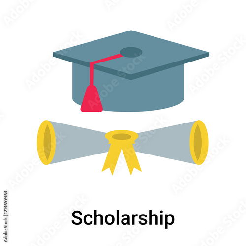 Scholarship icon vector sign and symbol isolated on white background, Scholarship logo concept