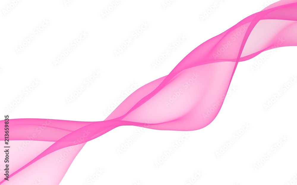 Abstract pink wave. Raster air background. Bright pink ribbon on white background. Pink scarf. Abstract smoke. 3D illustration Abstract pink wave. Raster air background. Bright pink ribbon on white background. Pink scarf. Abstract smoke. 3D illustration