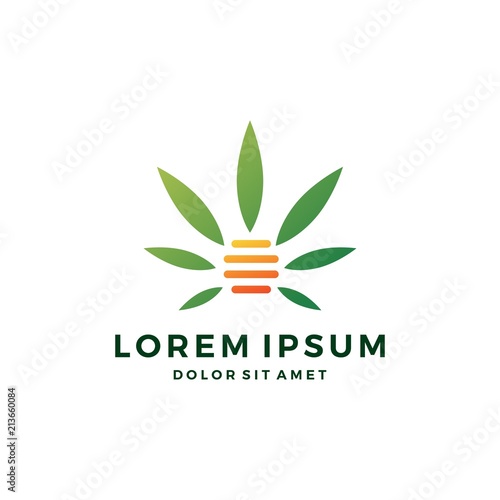 cannabis hive hemp marijuana leaf logo vector