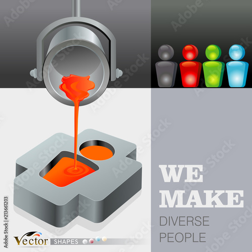 Abstract illustration of casting people