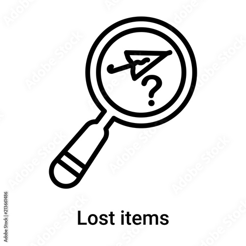 Lost items icon vector sign and symbol isolated on white background, Lost items logo concept