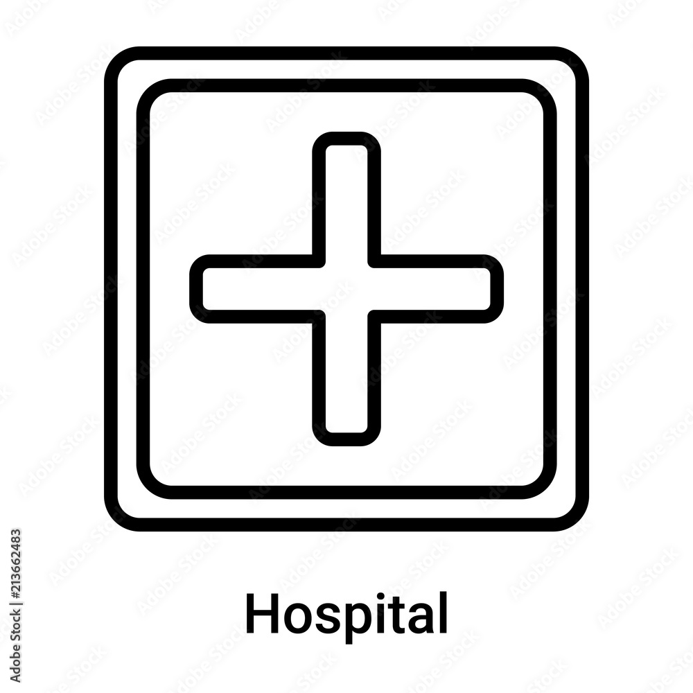 Hospital icon vector sign and symbol isolated on white background, Hospital logo concept Hospital icon vector sign and symbol isolated on white background, Hospital logo concept