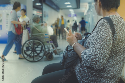 Fotografie Many patient wait for doctors and nurses in the hospital.