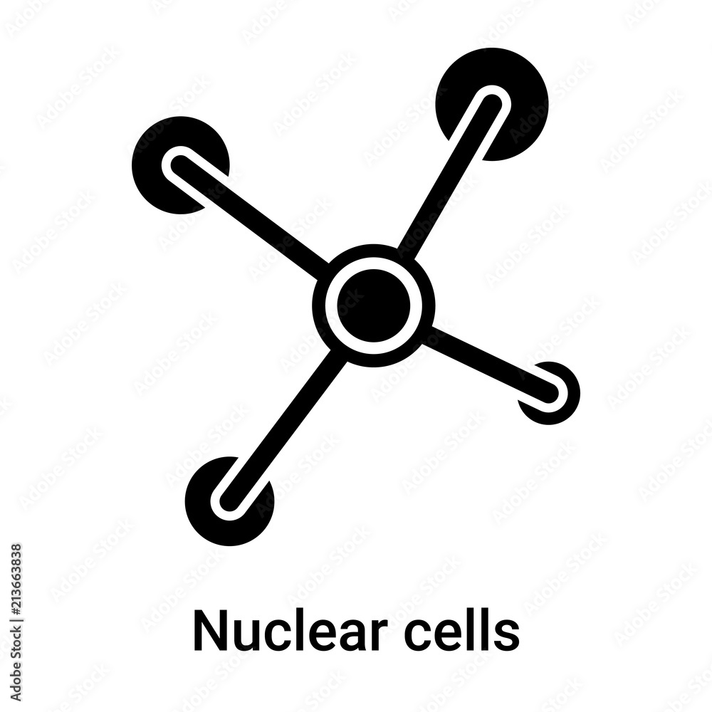 Nuclear cells icon vector sign and symbol isolated on white background, Nuclear cells logo concept Nuclear cells icon vector sign and symbol isolated on white background, Nuclear cells logo concept