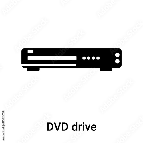 DVD drive icon vector sign and symbol isolated on white background, DVD drive logo concept