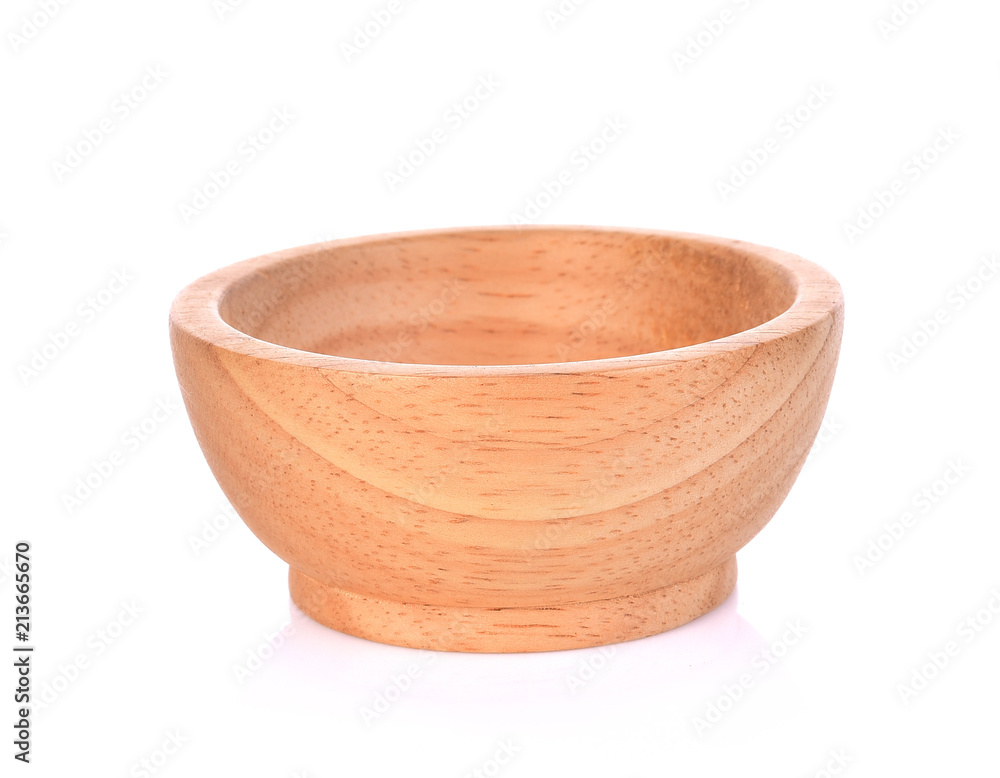 wooden bowl on white background. wooden bowl on white background.
