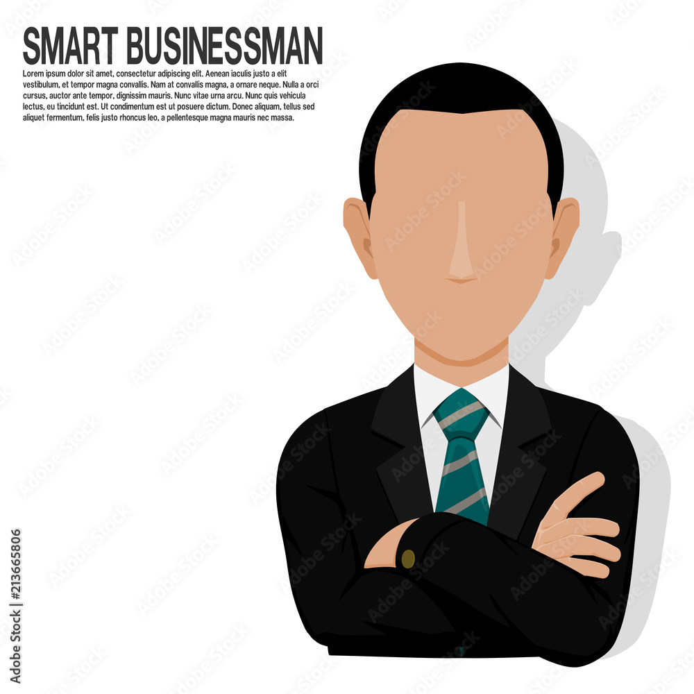 A smart businessman on transparent background