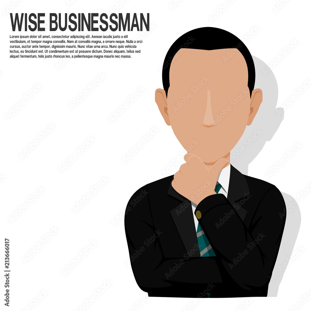 A clever businessman on transparent background A clever businessman on transparent background