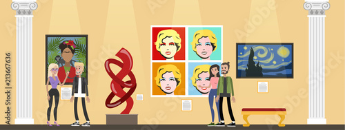 Museum interior illustration