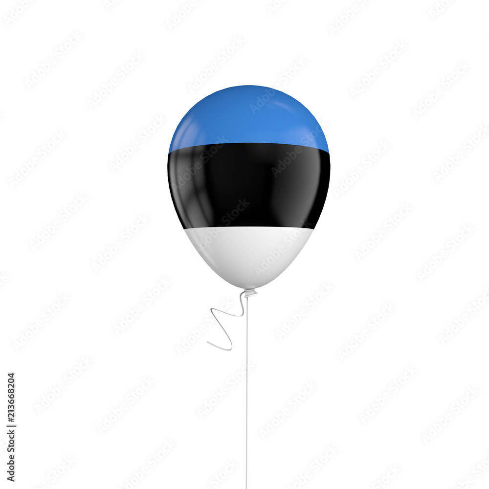 Obraz premium Estonia flag balloon on a string. 3D Rendering