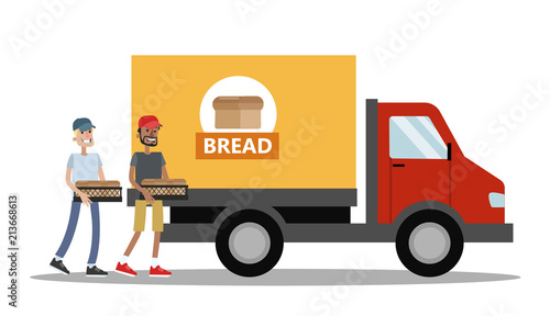Big truck full of bread