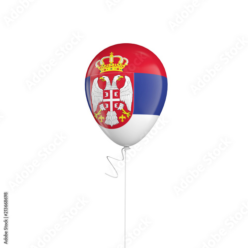 Free Download Serbia flag balloon on a string. 3D Rendering - GFXLoad