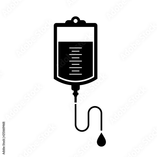 Intravenous therapy blood bag icon