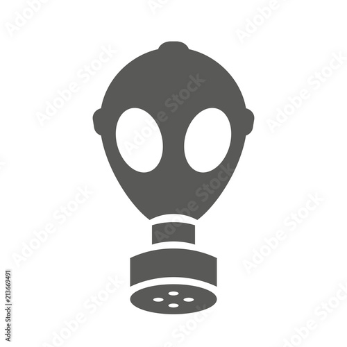 Old rubber gas mask vector icon