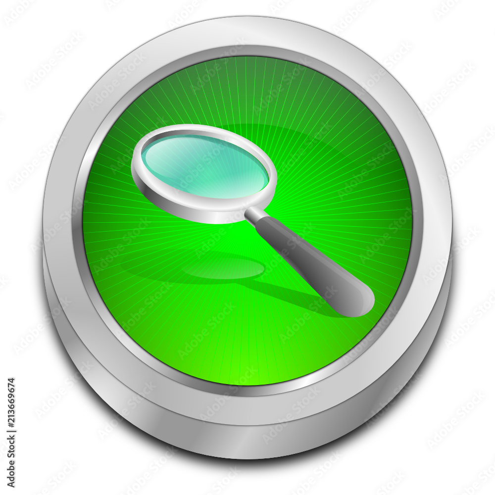 magnifying glass button - 3D illustration magnifying glass button - 3D illustration