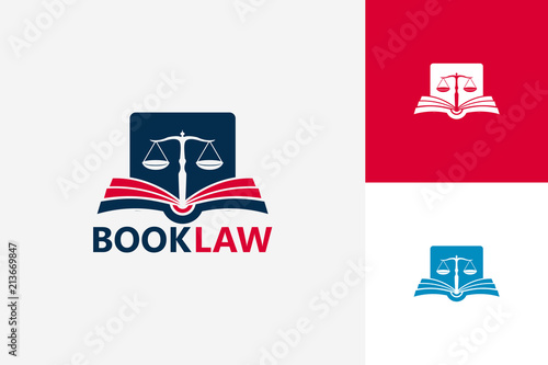 Modern Book Law Logo Template Design Vector, Emblem, Design Concept, Creative Symbol, Icon