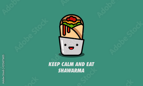 Keep Calm and Eat Shawarma Fun Quote Poster Design