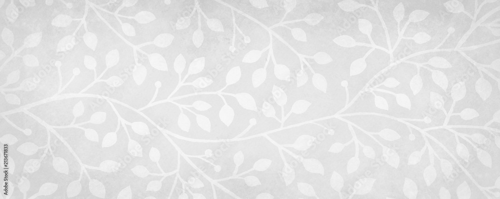 white background with floral wedding design or ivy and vine pattern with  old gray vintage texture Stock Illustration | Adobe Stock