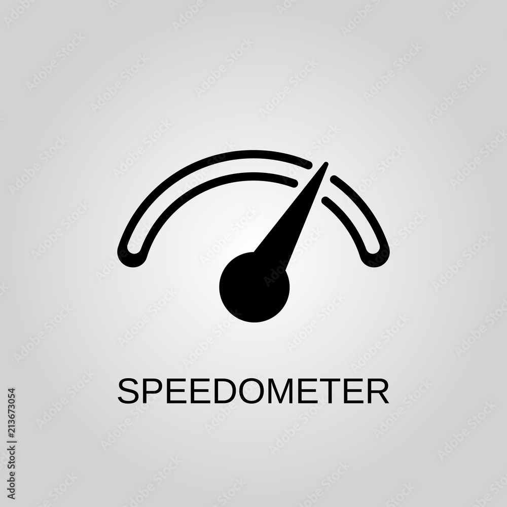 Speedometer icon. Speedometer symbol. Flat design. Stock Vector