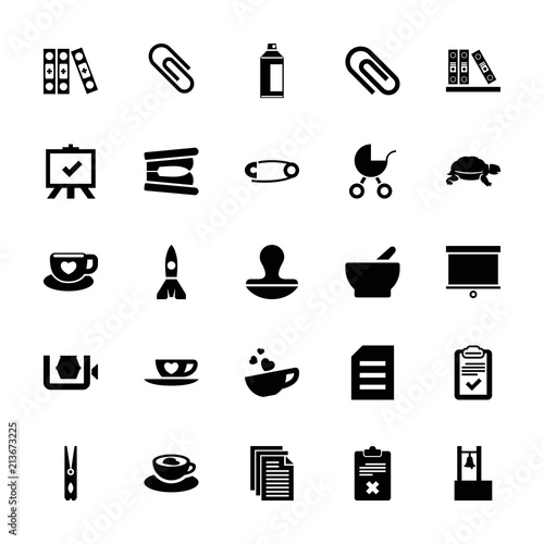 Collection of 25 clip filled icons
