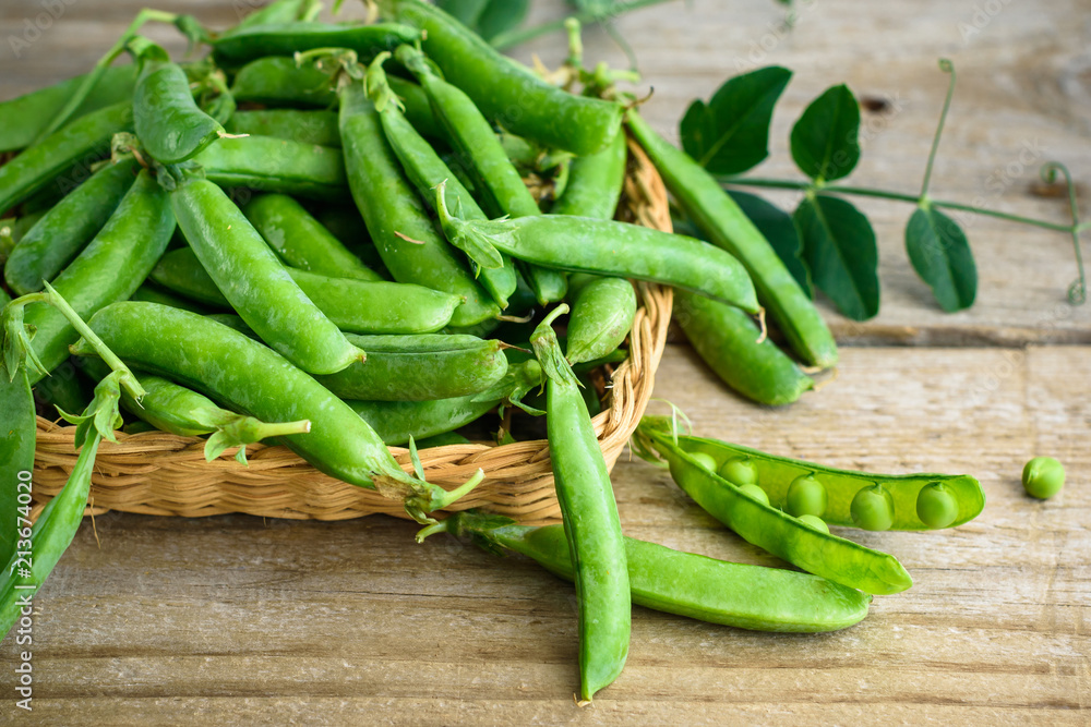 Fresh green peas. Fresh green peas.
