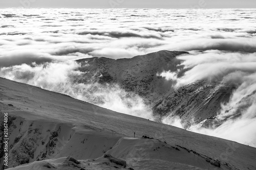 Принти на полотні Cold mountains on a cloudy morning