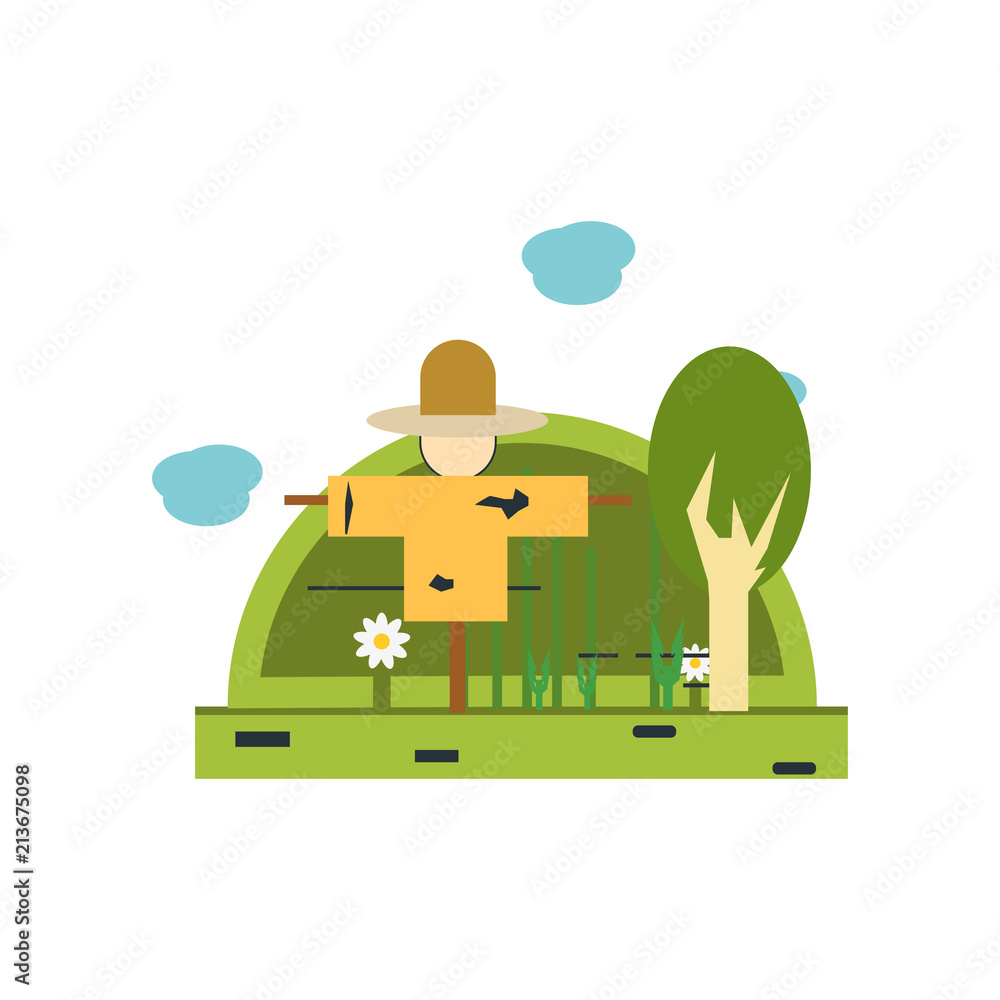 Scarecrow icon vector sign and symbol isolated on white background, Scarecrow logo concept Scarecrow icon vector sign and symbol isolated on white background, Scarecrow logo concept