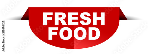 red vector round banner fresh food