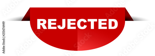 red vector round banner rejected