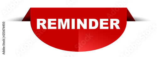 red vector round banner reminder