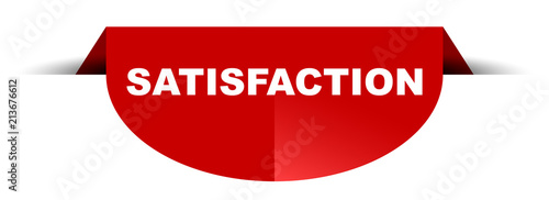 red vector round banner satisfaction