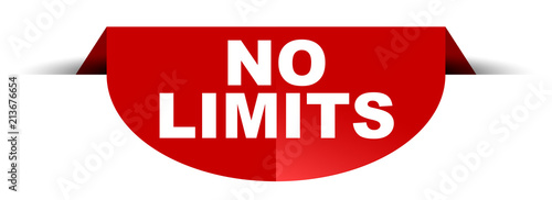 red vector round banner no limits