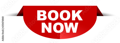 red vector round banner book now