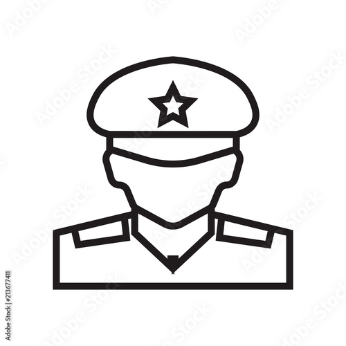 Militar icon vector sign and symbol isolated on white background, Militar logo concept