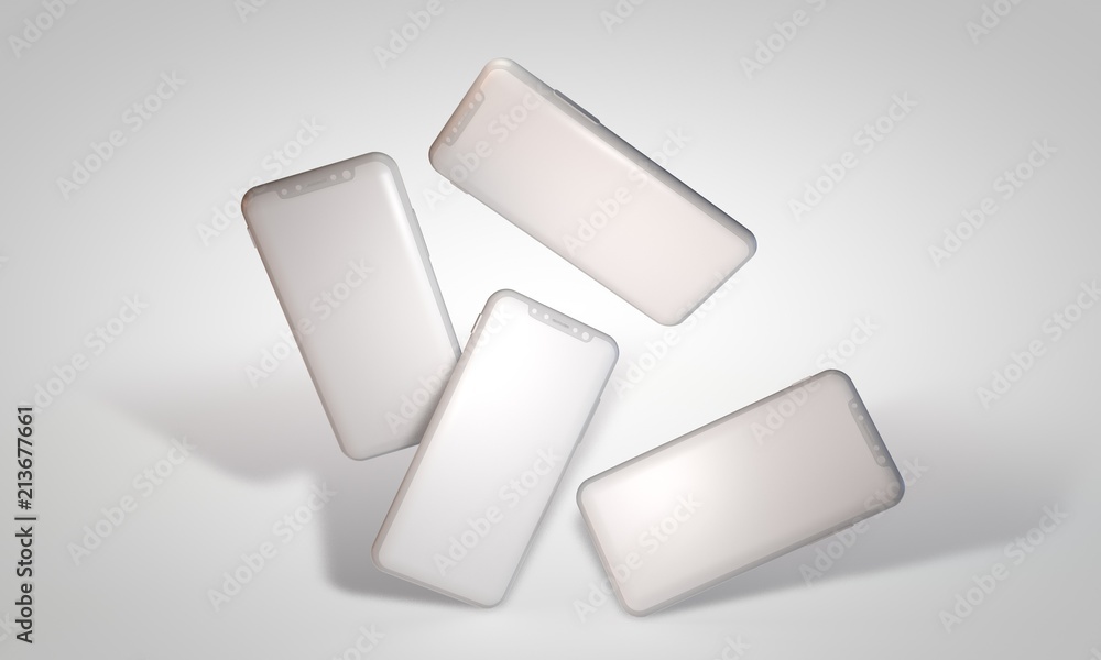 3d background render phone mock up branding white 3d background render phone mock up branding white
