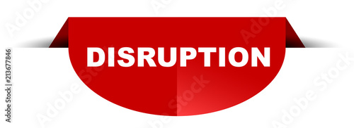 red vector round banner disruption