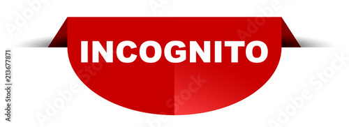 red vector round banner incognito
